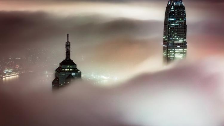 Hong Kong im Nebel
